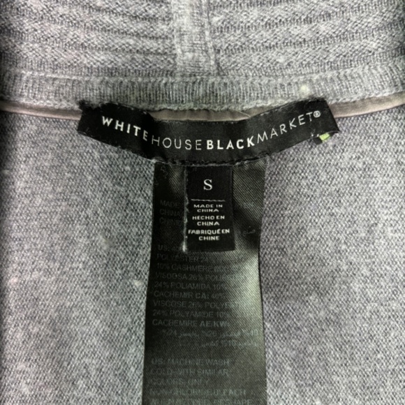 White House Black Market Women's Gray Shawl Collar Open Front Cardigan Size S - Picture 6 of 9